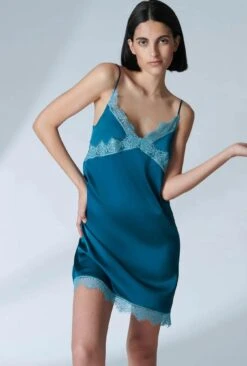 Simone Perele 23h940 – Satin Secrets – Bleu Cyan -Sous Vêtement Magasin polaris 153468933