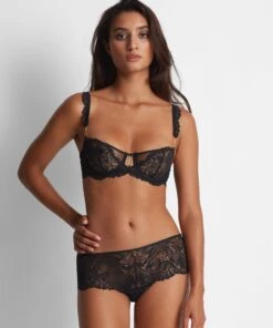 Aubade Laf14 – Flower Mania – Noir -Sous Vêtement Magasin polaris 7602181 scaled 1